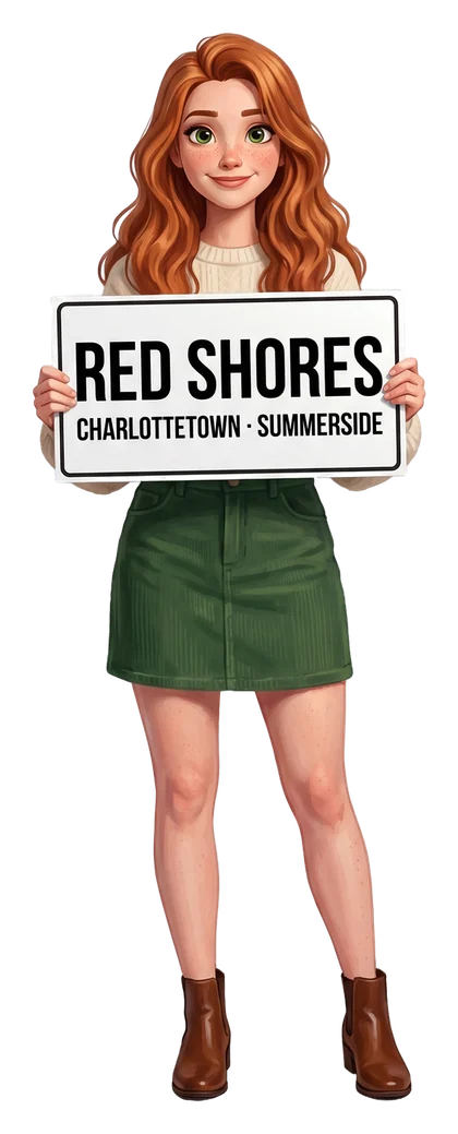 Young woman holding a Red Shores Charlottetown Summerside board